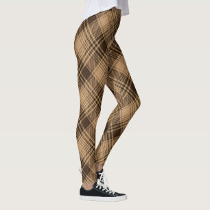 Brown Tartan Play Rustic Argyle Mönster Leggings