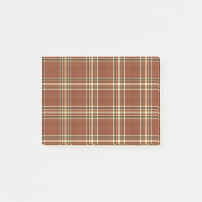 Brown Tartan Post-it® Notes Post-it Block (Framsida)