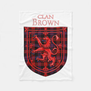 Brown Tartan Scottish Play Lejon Rampant Fleecefilt