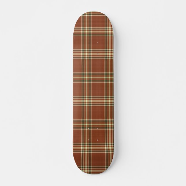 Brown Tartan Skateboard Bräda 20,5 Cm (Framsida)