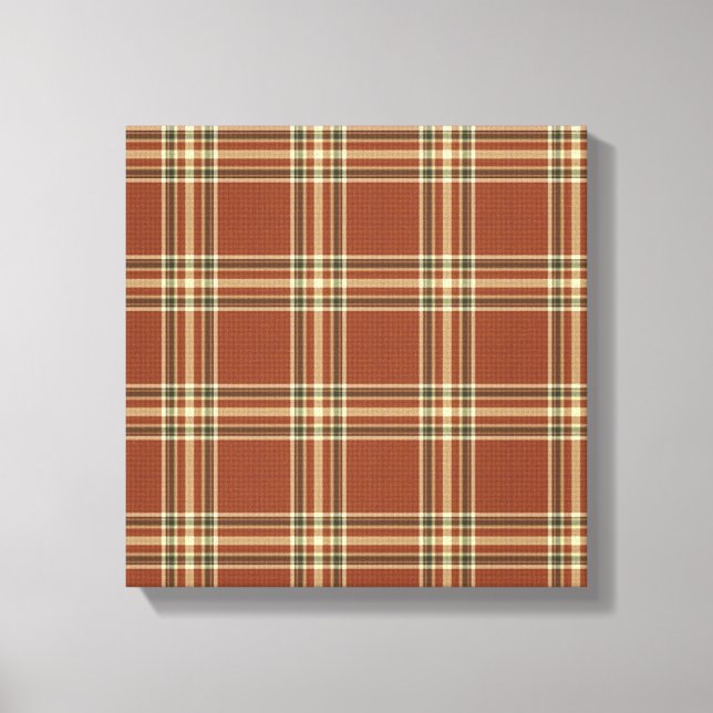 Brown Tartan Wrapped Canvas (Framsida)