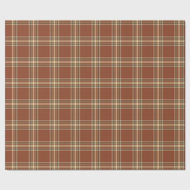 Brown Tartan Wrapping Papper Presentpapper (Seam)