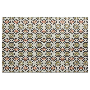 Brown Taupe Beige Burnt Orange Bali Batik Mönster Tyg