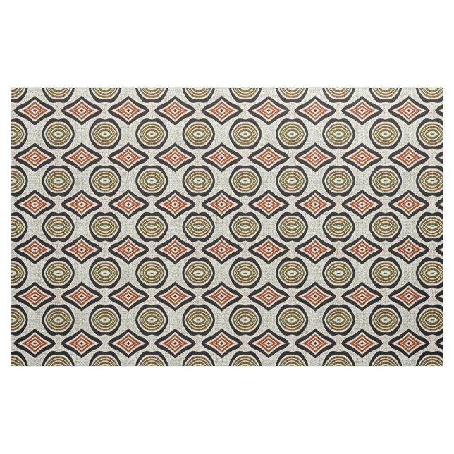 Brown Taupe Beige Burnt Orange Bali Batik Mönster Tyg (Fat Quarter)