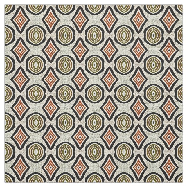Brown Taupe Beige Burnt Orange Bali Batik Mönster Tyg (Provkarta)