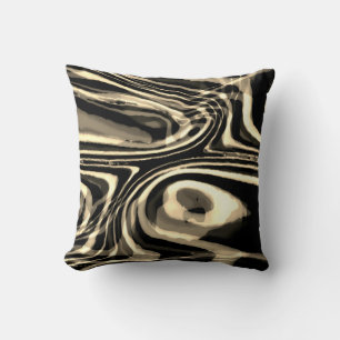 Brown Taupe Tan Beige Swirling Linjer Design Kudde