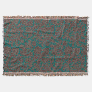 Brown Teal Ornamental Design Filt