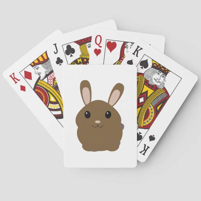 Brown Tecknad Bunny Casinokort (Baksidan)