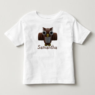 Brown Tecknad Uggla & Typography Småbarn T-shirt