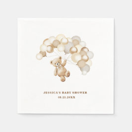 Brown Teddy Bear Baby Shower Pappersservett