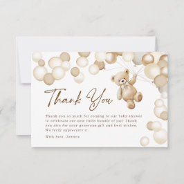 Brown Teddy Bear Baby Shower Tack Kort