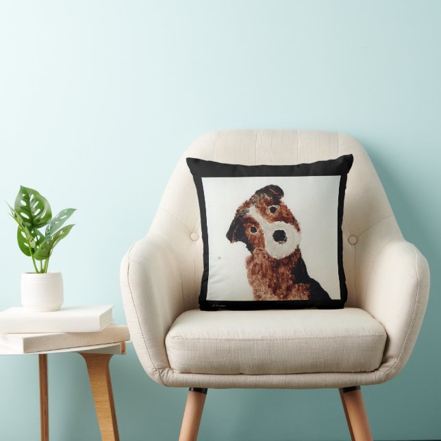 Brown Terrier Hund Painting Cute Pet Art Kudde (Stol)