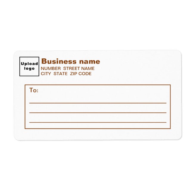 Brown Text Business Shipping Label Fraktsedel (Framsidan)
