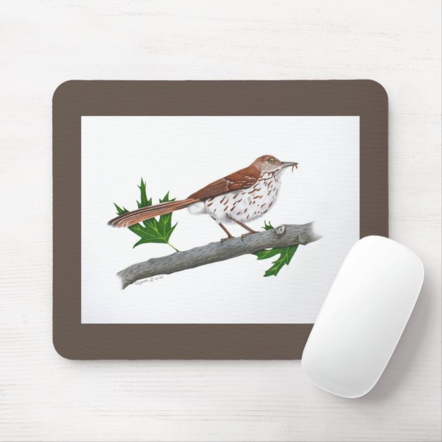 Brown Thrasher Mousepad Musmatta (Med mus)