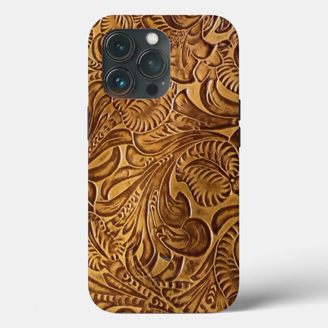 Brown Tooled Faux Leather (Baksida )