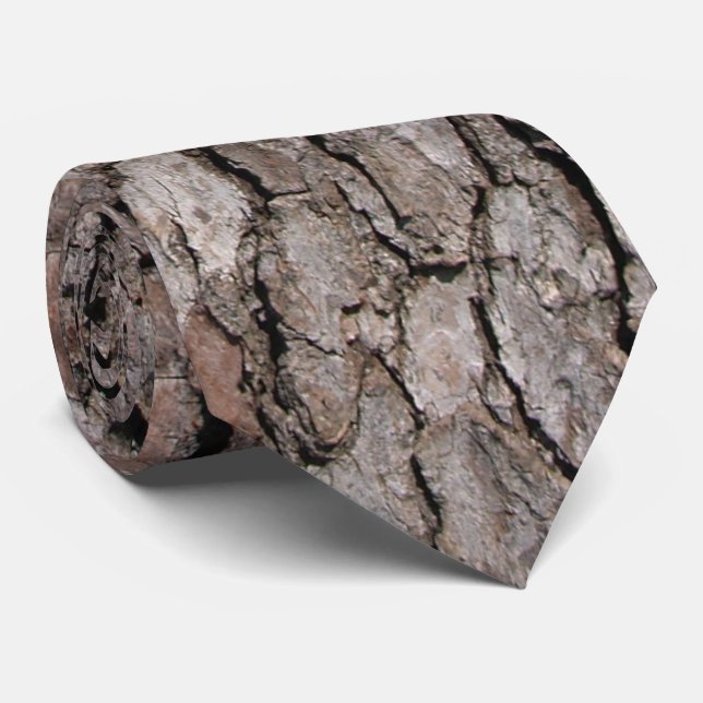 Brown Träd Bark Necktie Slips (Rullad)
