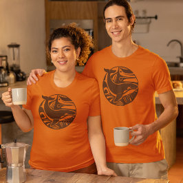 Brown Tribal Killer Whale Circle Logotyp Orca Oran T Shirt