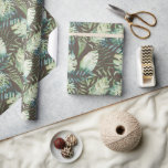 Brown Tropical Grönt Löv Presentpapper<br><div class="desc">Brown Mint Tropical Grönt Löv</div>