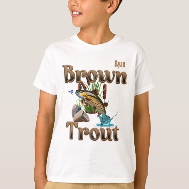 Brown Trout Boy's Anpassade T Shirt (Framsida)