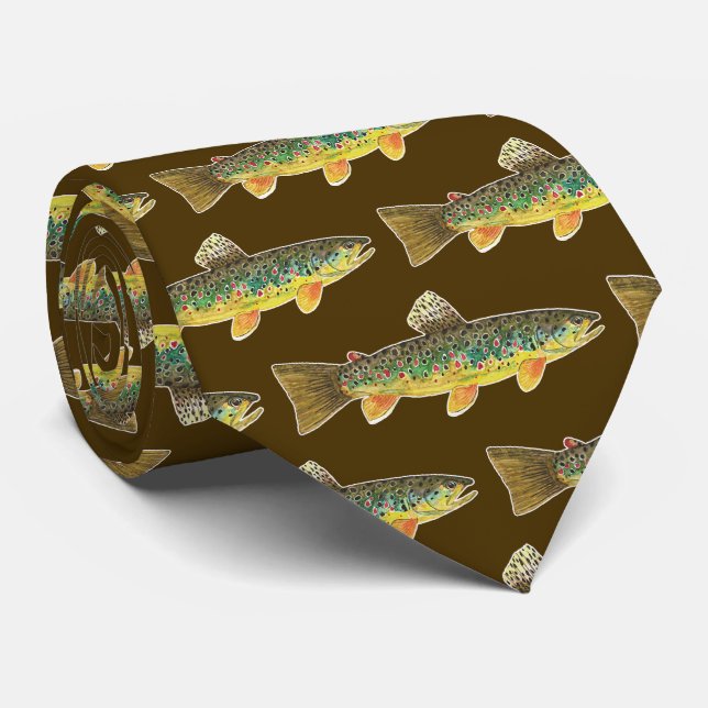Brown Trout Flygfiske Angler Fishermans Brown Slips (Rullad)