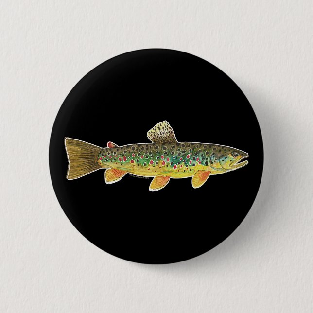 Brown Trout Flygfiske Angling Ichthyology Knapp (Framsida)
