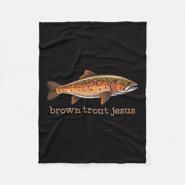 Brown Trout Flygfiske Fisherman Fish Humor Joke Fleecefilt (Framsidan)