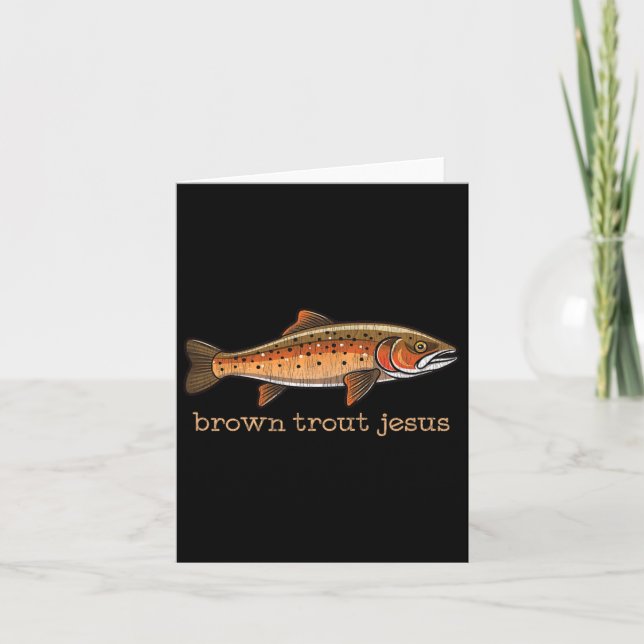 Brown Trout Flygfiske Fisherman Fish Humor Joke Kort (Framsida)