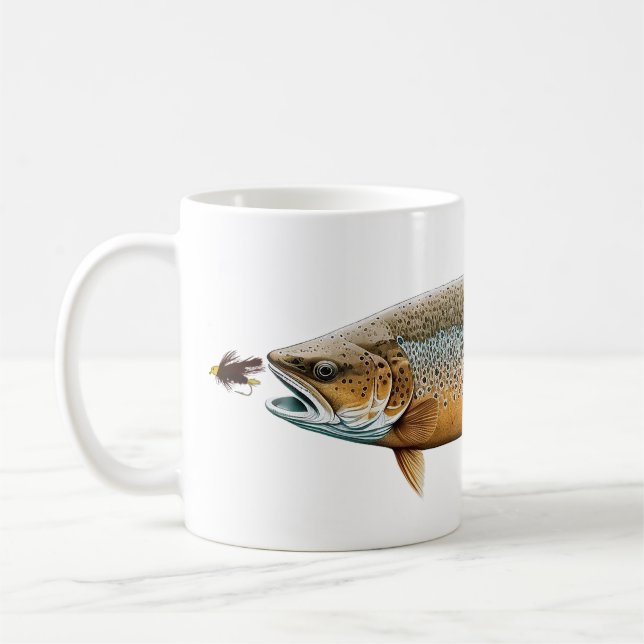 Brown Trout Flygfiske Kaffemugg (Vänster)