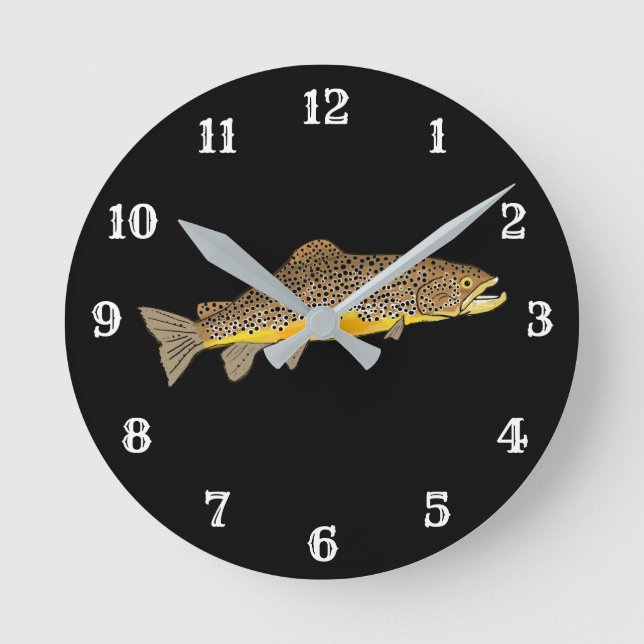Brown Trout Flygfiske Rund Klocka (Framsida)
