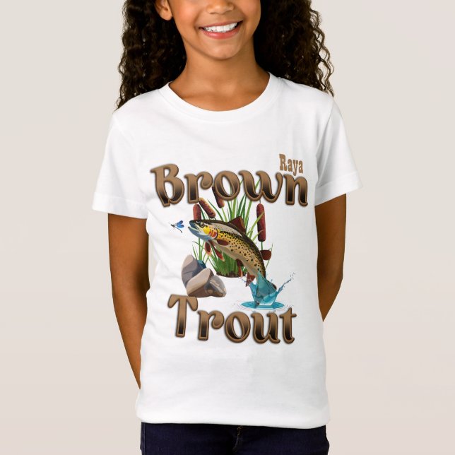 Brown Trout Girl's Anpassade T Shirt (Framsida)