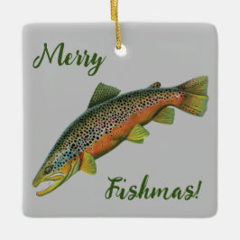 Brown Trout Merry Fishmas Ornament