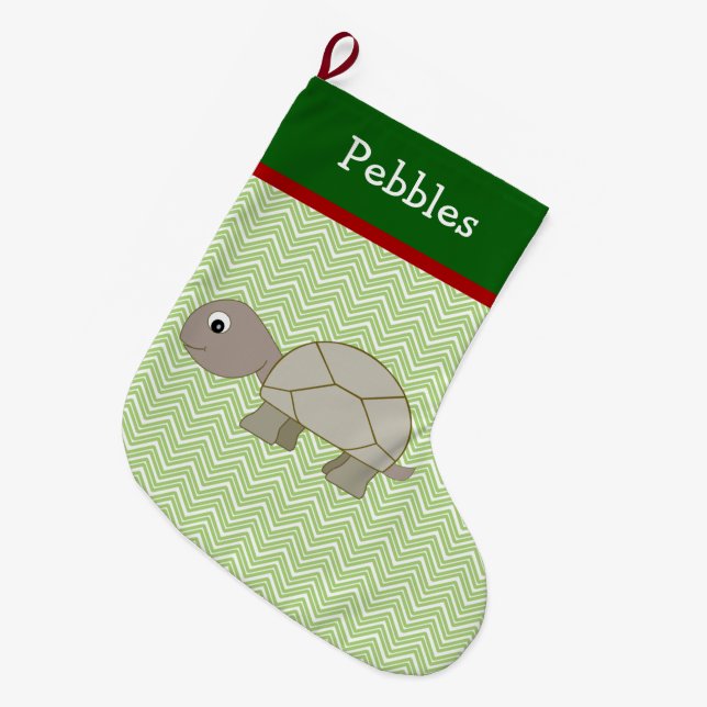 Brown Turtle Pet Personlig Stor Julstrumpa (Framsidan (Hängande))