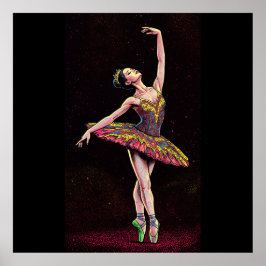 Brown Tutu Ballerina Puzzle – Stunning Dance Art w Poster