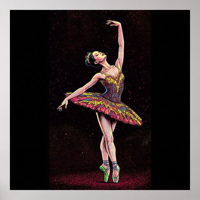 Brown Tutu Ballerina Puzzle – Stunning Dance Art w Poster (Framsidan)