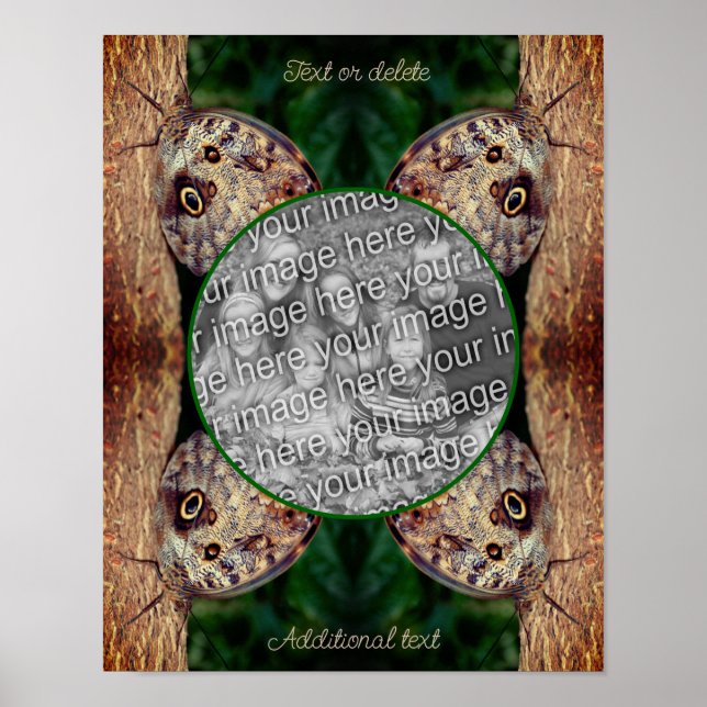 Brown Uggla Butterfly Ram Skapar ditt eget foto Poster (Framsidan)