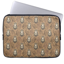 Brown Uggla Illustrated Woodland Mönster Laptop Fodral