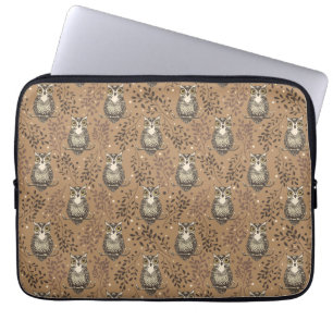Brown Uggla Illustrated Woodland Mönster Laptop Fodral