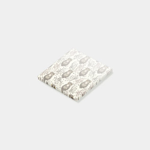 Brown Uggla Illustrated Woodland Mönster Post-it Block
