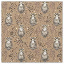 Brown Uggla Illustrated Woodland Mönster