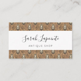 Brown Uggla Illustrated Woodland Mönster Visitkort