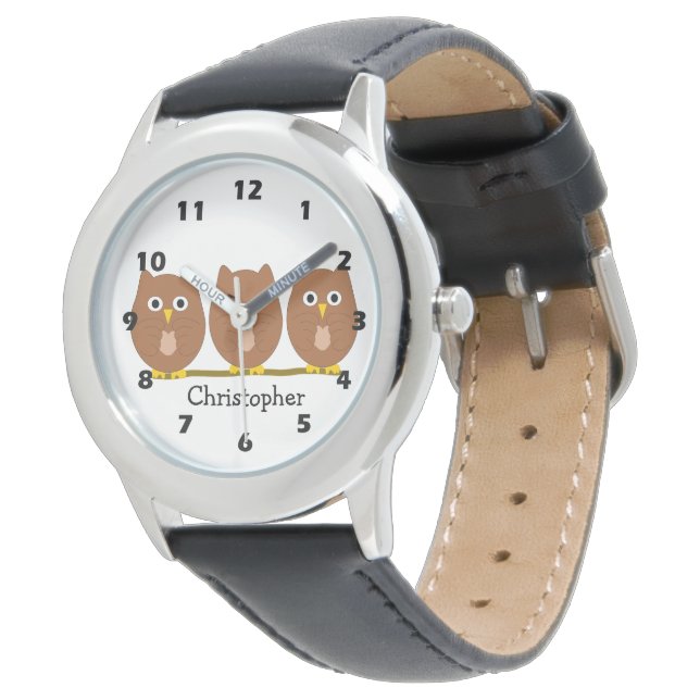 Brown Uggla Personlig Armbandsur (Vinklad)