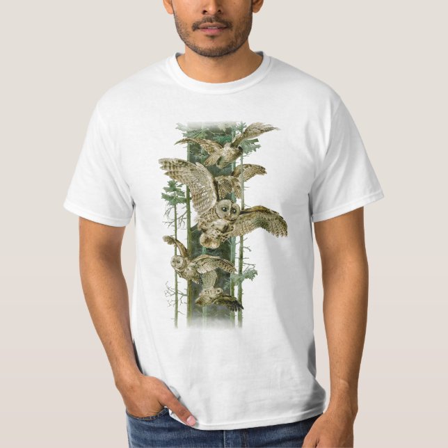 Brown Uggla under flygning Tee Shirt (Framsida)