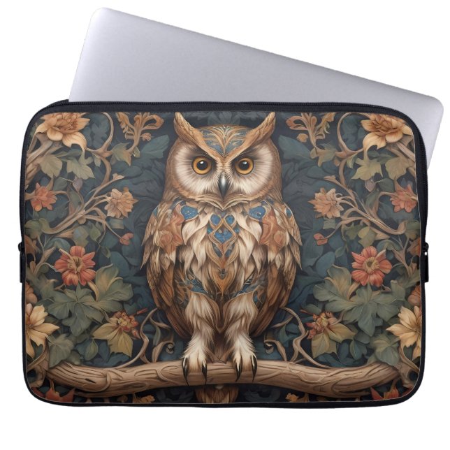 Brown Uggla William Morris Inspired Laptop Fodral (Framsidan)