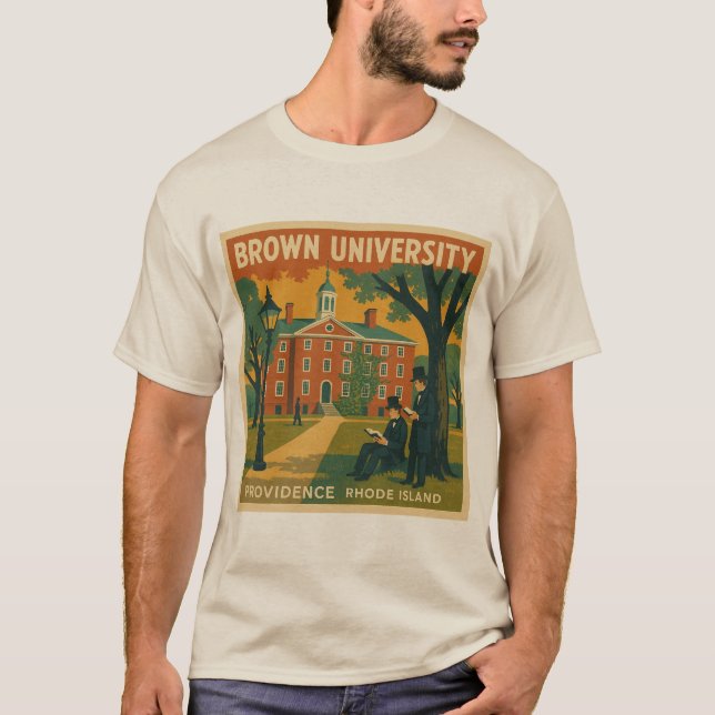 Brown Universiteten - grundande Era-Vintagen Tee (Framsida)