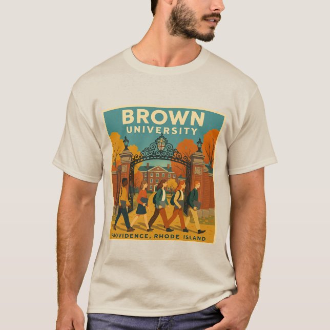 Brown Universiteten - Vintage Campus Walk Tee (Framsida)
