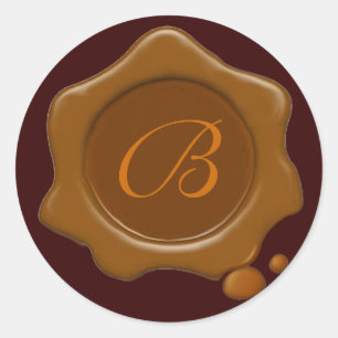 BROWN VAX SEAL Monogram Runt Klistermärke