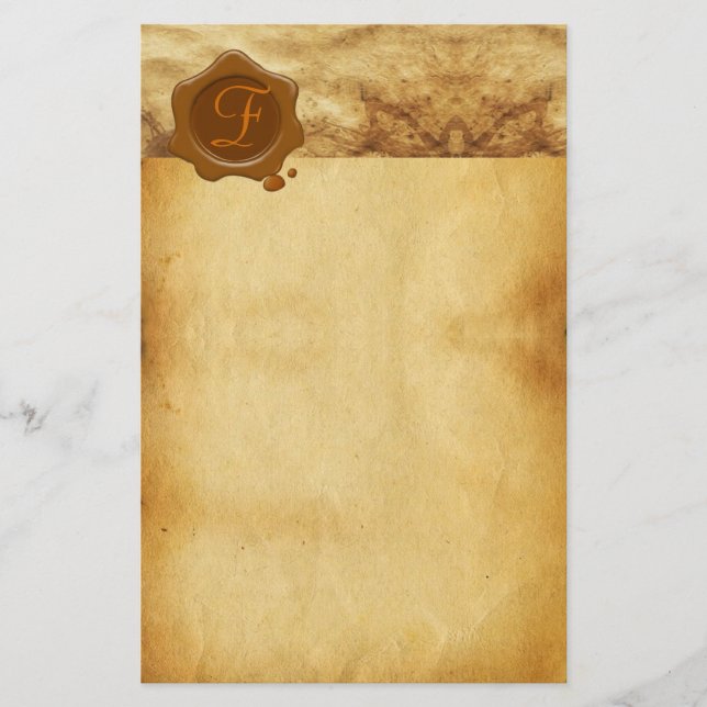 BROWN VAX SEAL PARCHMENT Monogram Brevpapper (Framsida)
