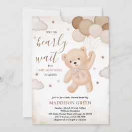 Brown vi kan bearly Wait Baby Shower Inbjudningar