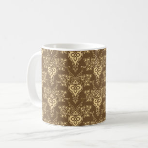 Brown Victorian Blommigt Coffee Mugg