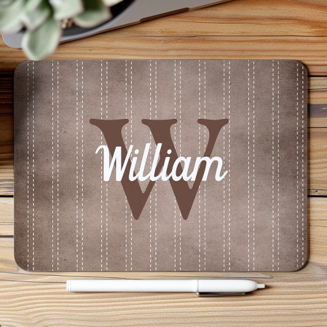 Brown Vintage Streck Retro Monogram Musmatta (Skapare uppladdad)